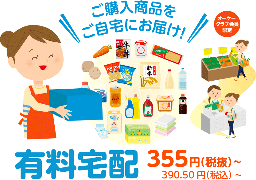 ご購入商品をご自宅にお届け！「有料配達」